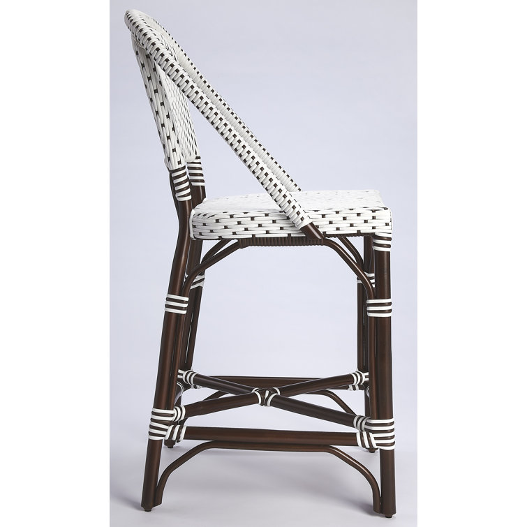 Solstice White and Chocolate Rattan Counter Stool