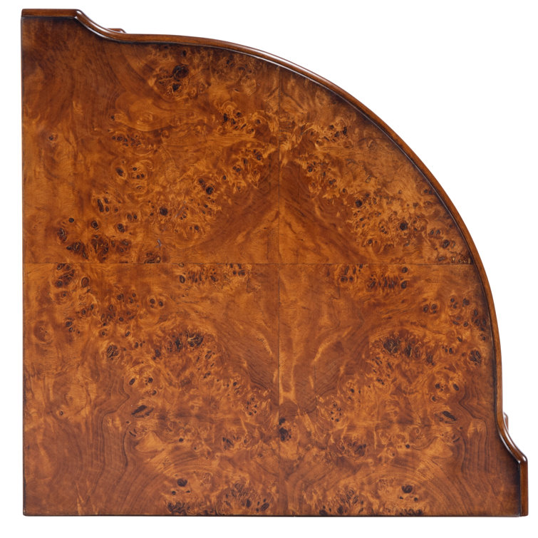 Durham Light Brown Olive Ash Burl Corner Cabinet with Adjustable Shelving