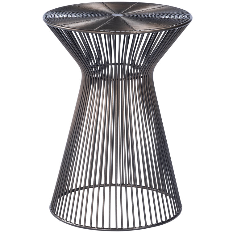 Bronze Hourglass Iron Round End Table