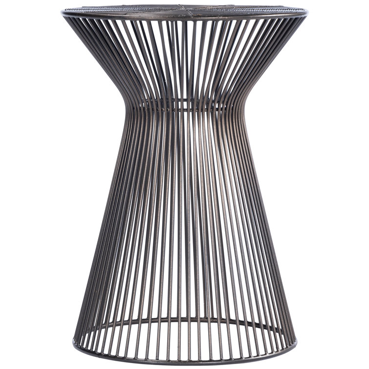 Bronze Hourglass Iron Round End Table