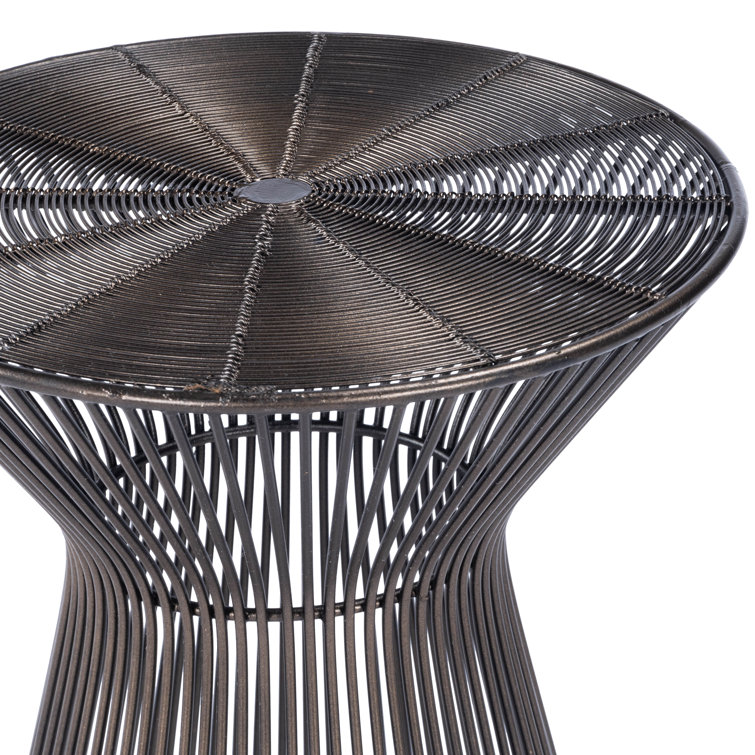 Bronze Hourglass Iron Round End Table