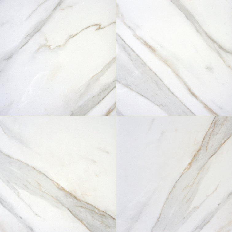 Calacatta Ivory 24'' x 24'' Glazed Polished Porcelain Tile