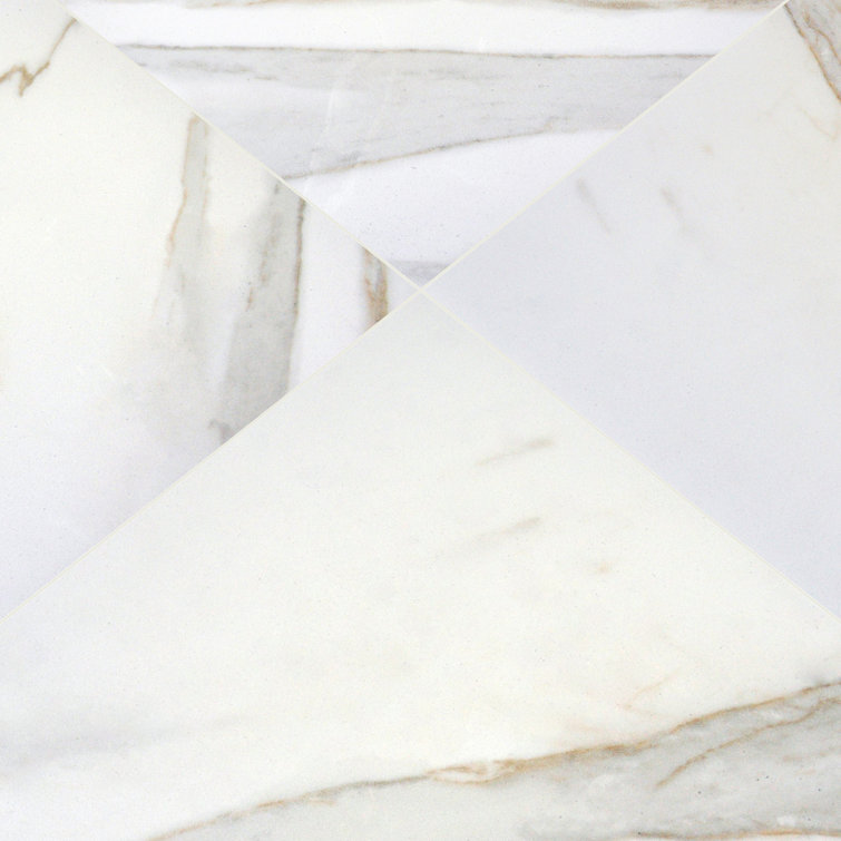 Calacatta Ivory 24'' x 24'' Glazed Polished Porcelain Tile