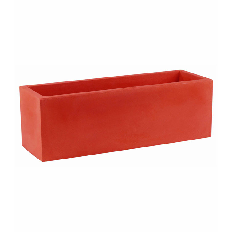 White Polyethylene Resin Indoor/Outdoor Rectangular Planter