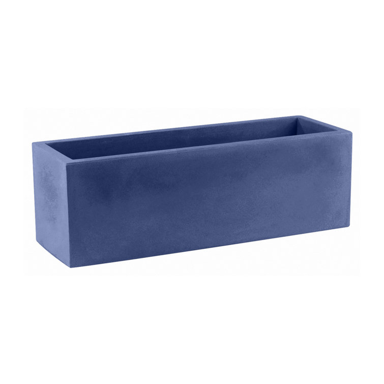 White Polyethylene Resin Indoor/Outdoor Rectangular Planter