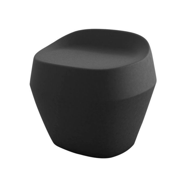 Curvada Anthracite Plastic Decorative Outdoor Stool by Javier Mariscal