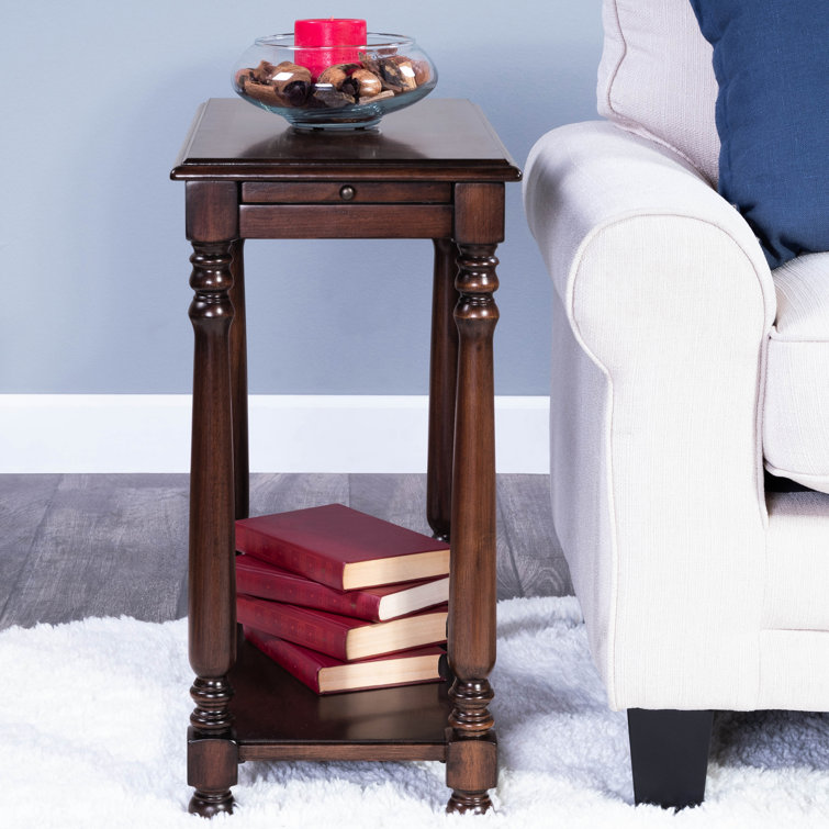Castlewood Cherry and Mapa Burl Veneer Chairside Table