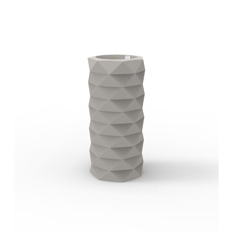 Marquis Diamond-Cut Design Taupe Planter, 20.75" H x 9.75" W