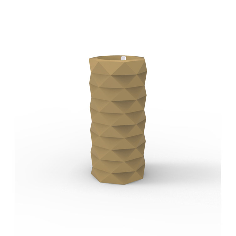 Marquis Diamond-Cut Design Taupe Planter, 20.75" H x 9.75" W