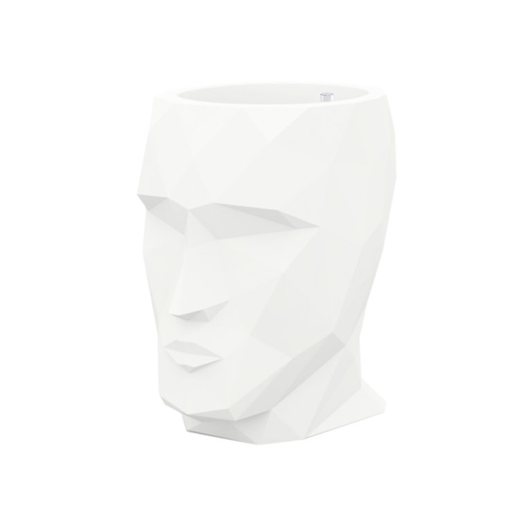 Ice White Polyethylene Abstract Outdoor/Indoor Planter