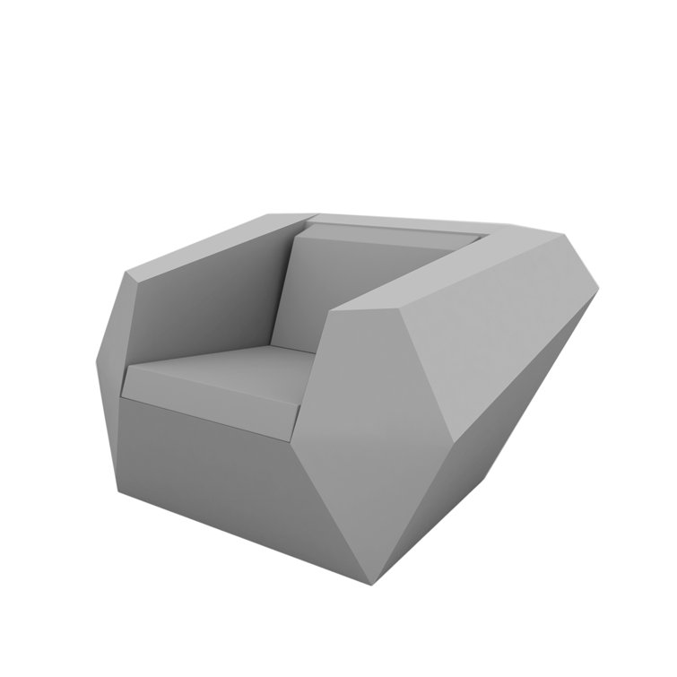 Steel Gray Polyethylene Modern Lounge Chair
