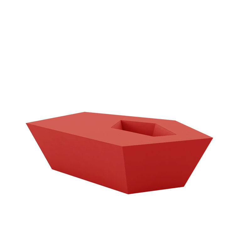 White Matte Polyethylene Hexagonal Outdoor Coffee Table