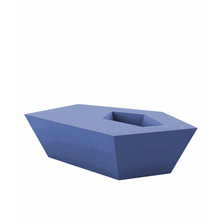 White Matte Polyethylene Hexagonal Outdoor Coffee Table
