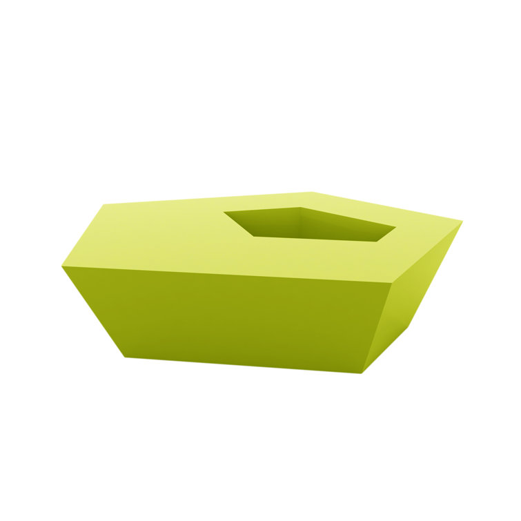 White Matte Polyethylene Hexagonal Outdoor Coffee Table