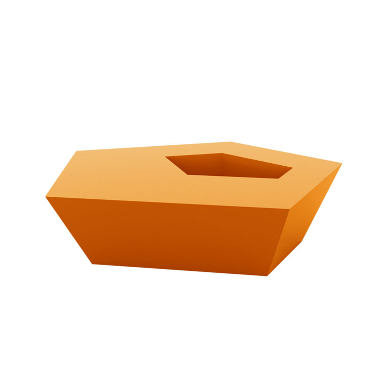 White Matte Polyethylene Hexagonal Outdoor Coffee Table