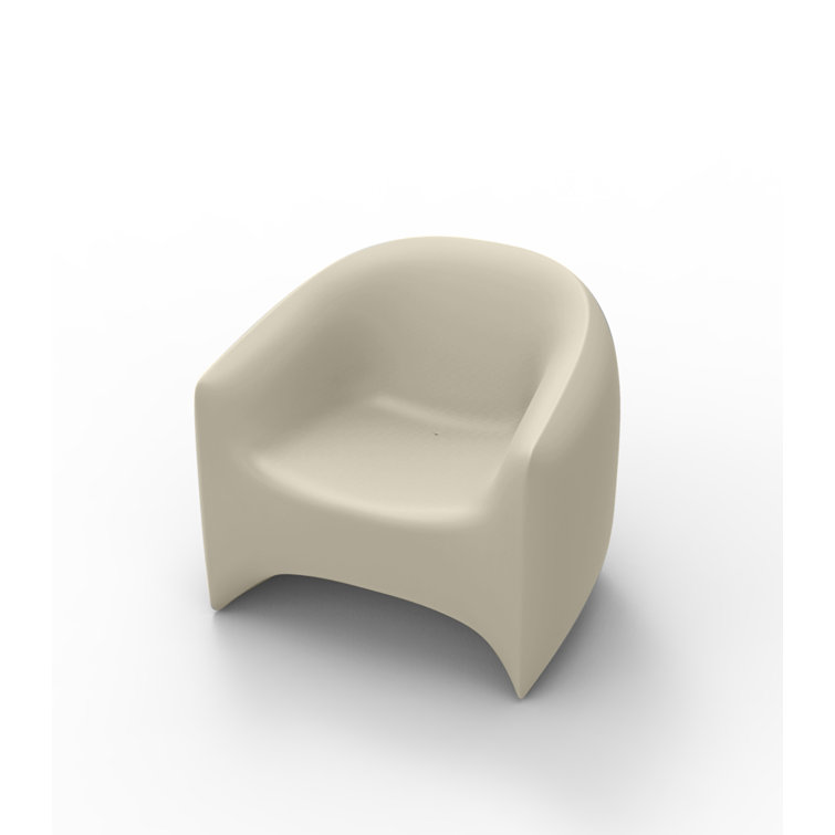 Ecru Weather-Resistant Indoor/Outdoor Minimalist Lounge Chair