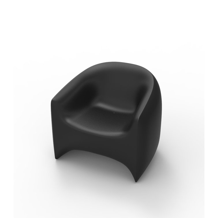 Blow Modern Indoor/Outdoor Patio Chair with Cushions - Black