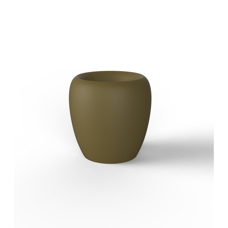 Large White Round Polyethylene Indoor/Outdoor Planter