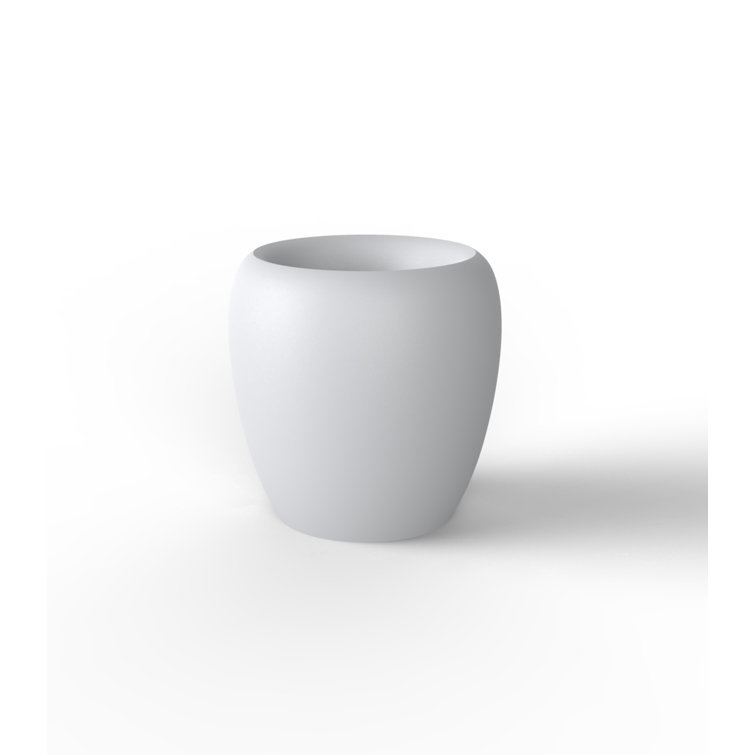 Large White Round Polyethylene Indoor/Outdoor Planter