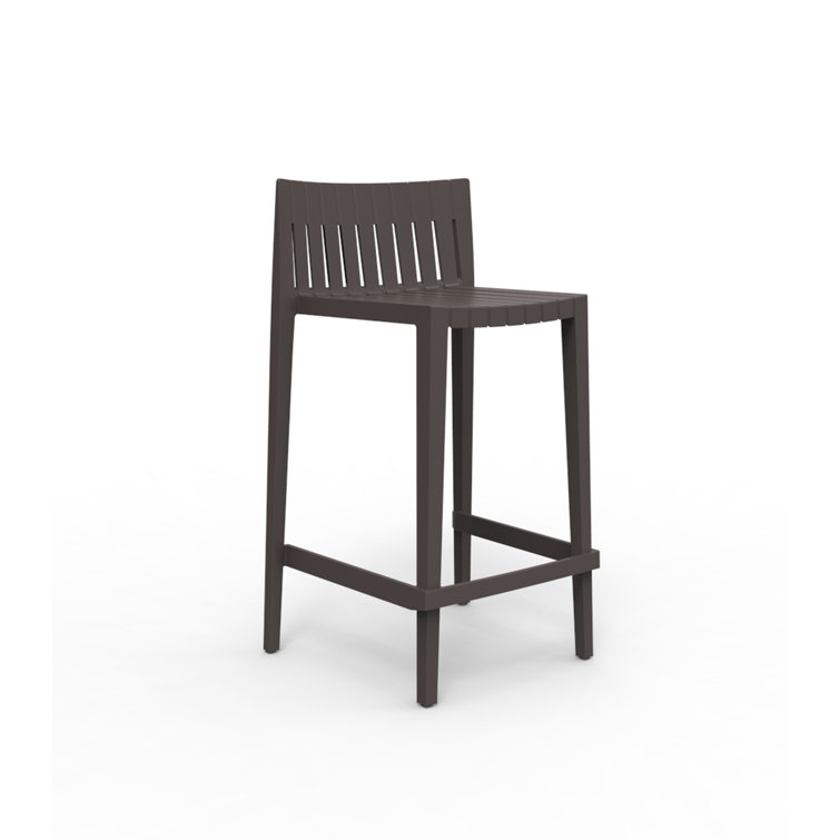 White Matte Polypropylene Counter Stool with Fiber Glass