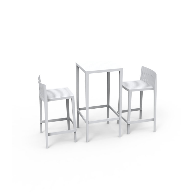 White Acrylic 2-Person Counter Height Dining Set