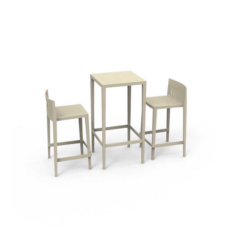 Ecru Plastic Counter Height Dining Set for Two
