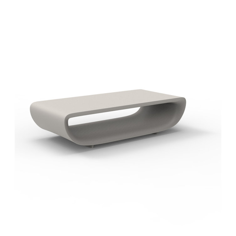 Taupe UV Resistant Plastic Rectangular Coffee Table