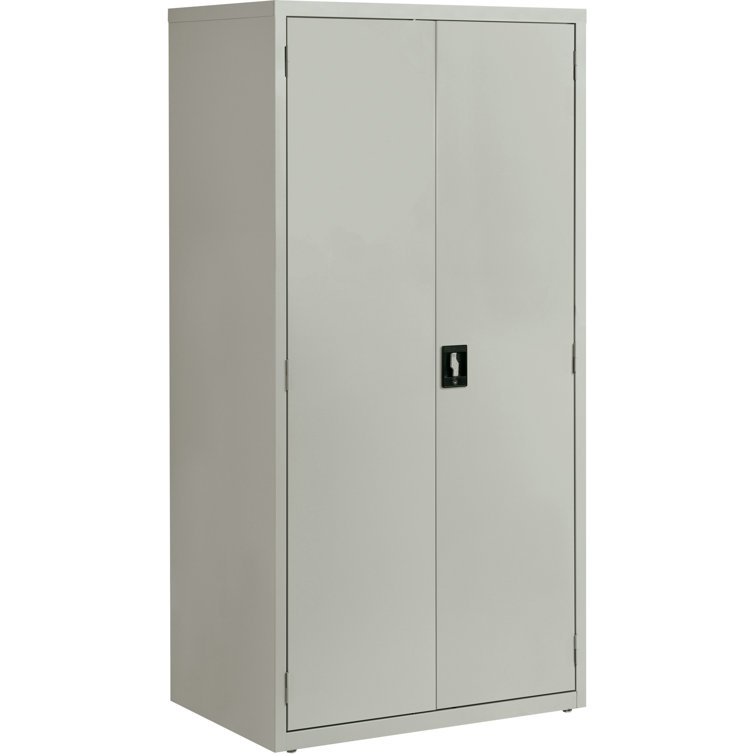 Light Gray Steel Lockable Office Storage Cabinet with Adjustable Shelving
