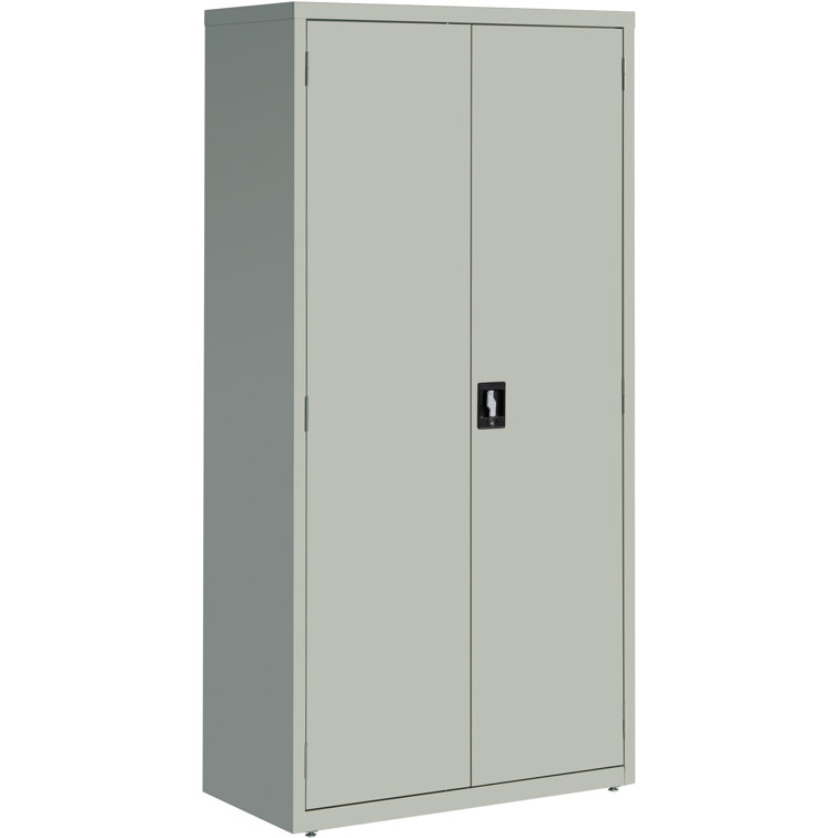 Fortress Light Gray 36'' Welded Steel Lockable Office Cabinet with Adjustable Shelving