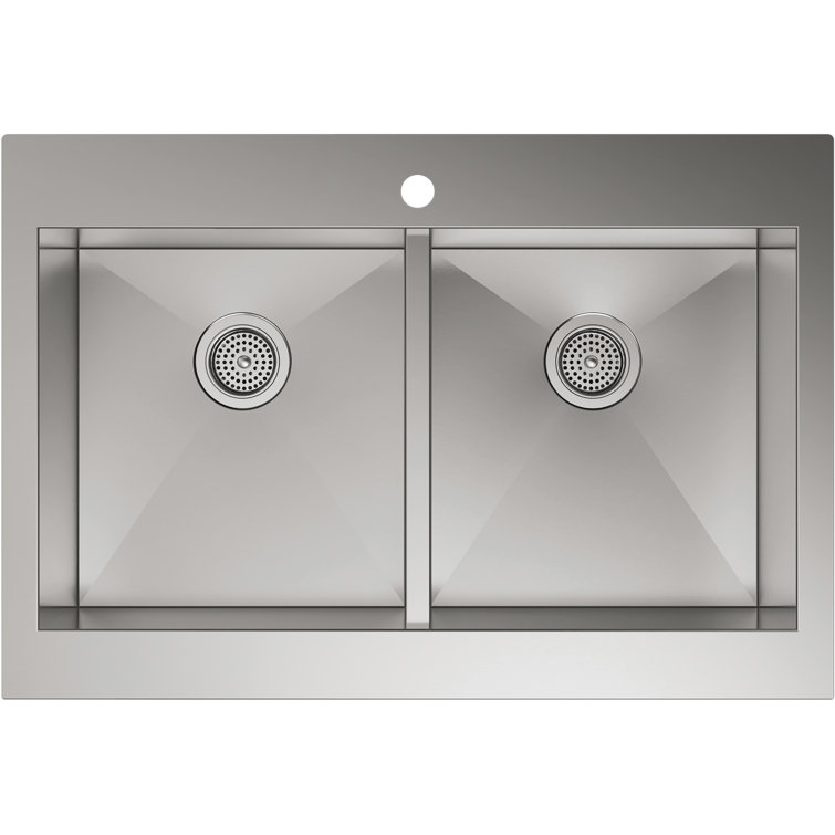 Vault 35.75" Stainless Steel Double Bowl Farmhouse Sink