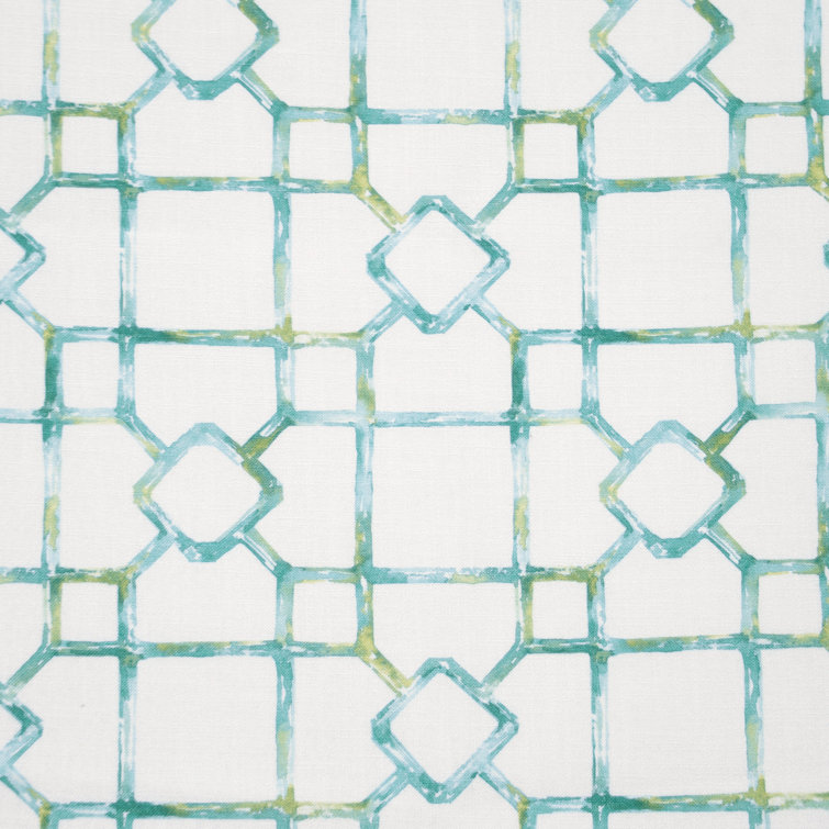 Namale Printed Upholstery Fabric in White and Blue