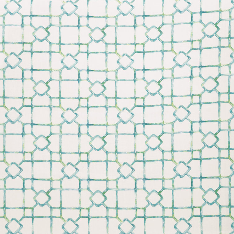 Namale Printed Upholstery Fabric in White and Blue