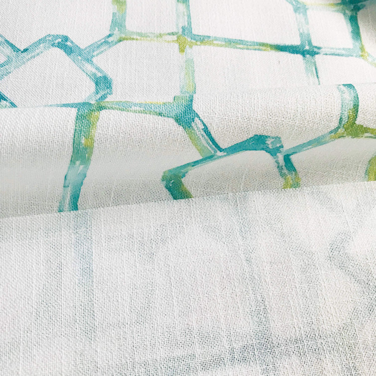 Namale Printed Upholstery Fabric in White and Blue