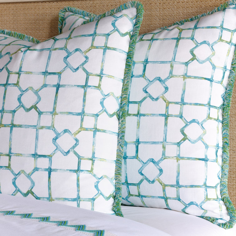 Namale Printed Upholstery Fabric in White and Blue