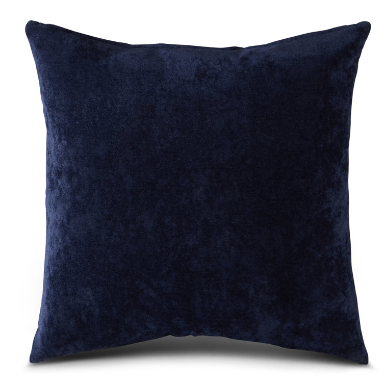 Plush Royal Blue 20" Square Velvet Throw Pillow with Zipper