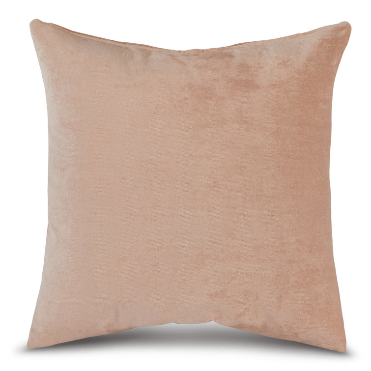 Sugar Beige Velvet 20" Square Throw Pillow