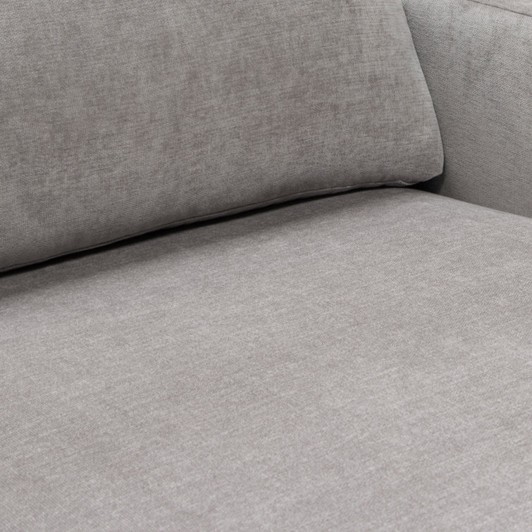 Luxe Gray Polyester 2-Piece L-Shaped Sectional with Square Arms
