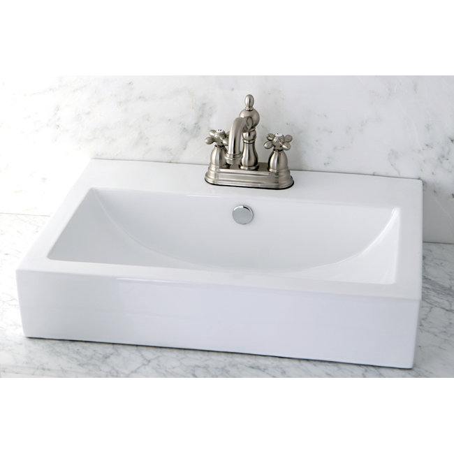 Elegant Heritage Brushed Nickel 4" Centerset Bathroom Faucet