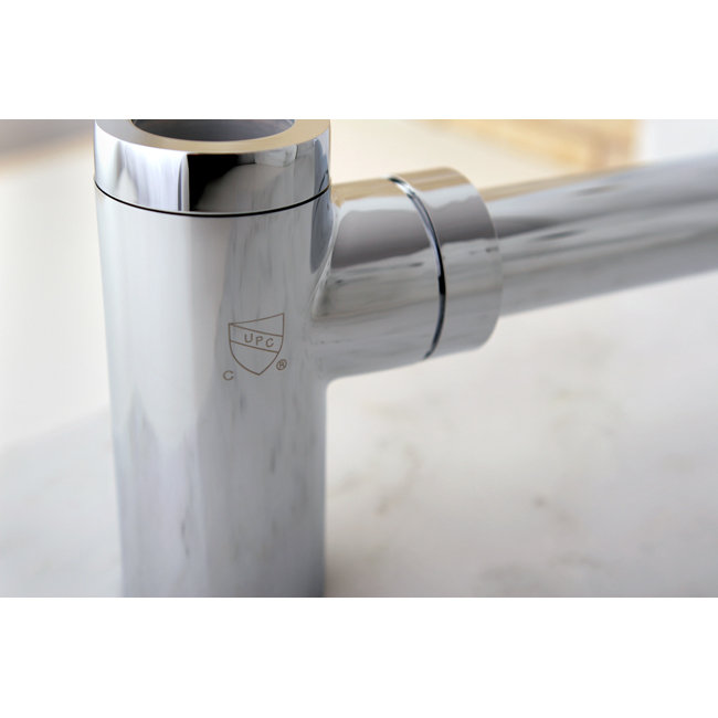 Polished Chrome Brass Modern Bottle Trap for Vessel Sink
