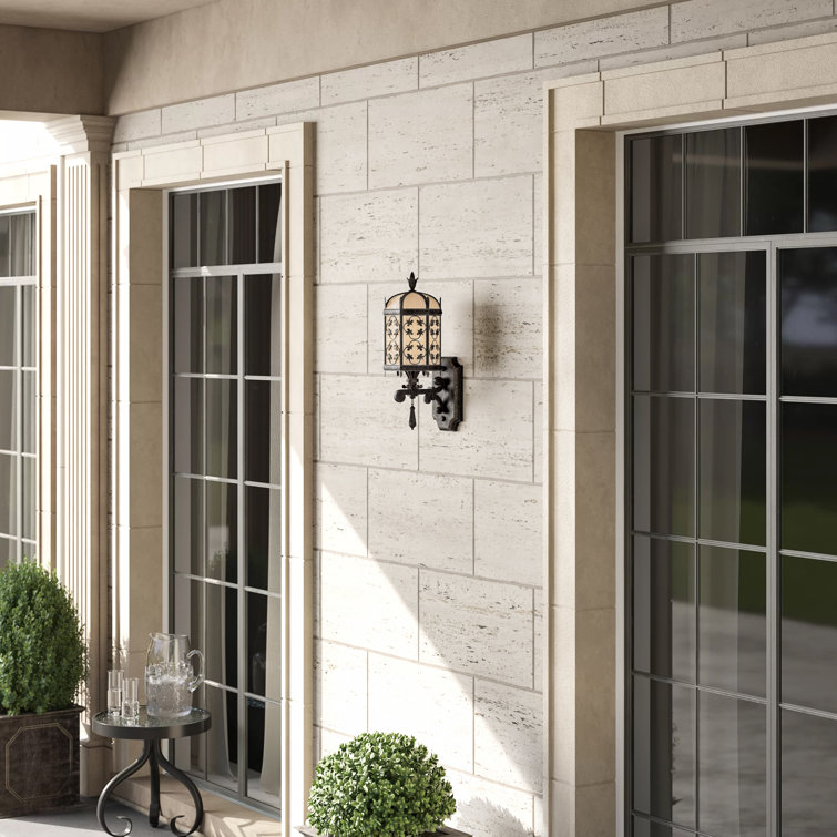 Black Iron Dimmable Outdoor Wall Lantern with Frosted Glass