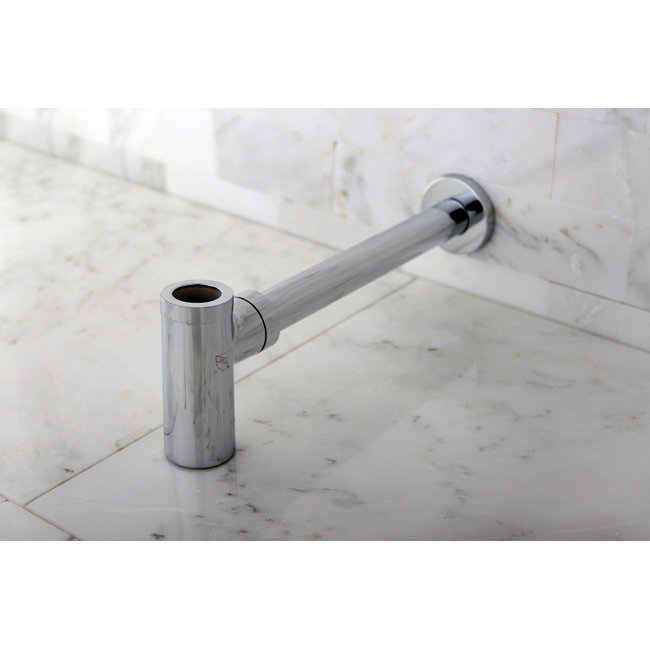 Polished Chrome Brass Modern Bottle Trap for Vessel Sink