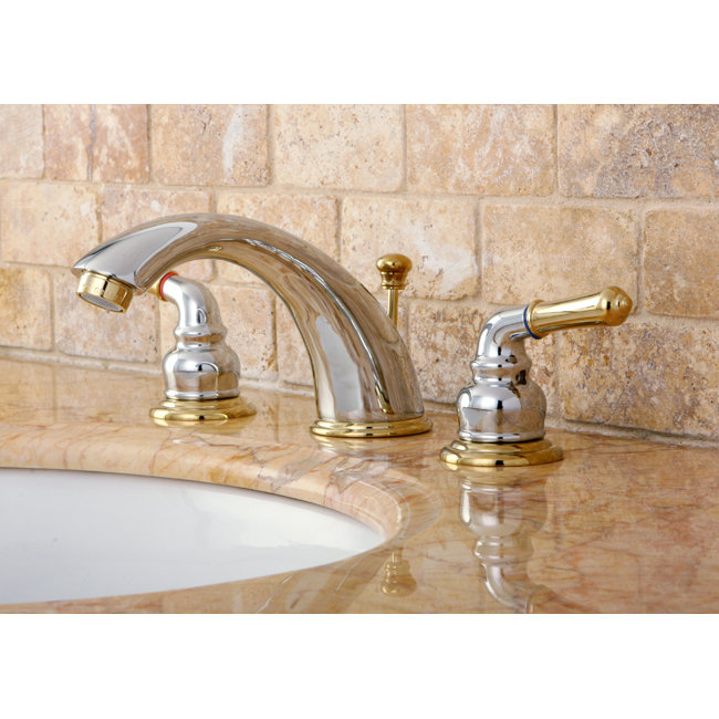 Traditional Chrome Dual-Lever Widespread Bathroom Faucet