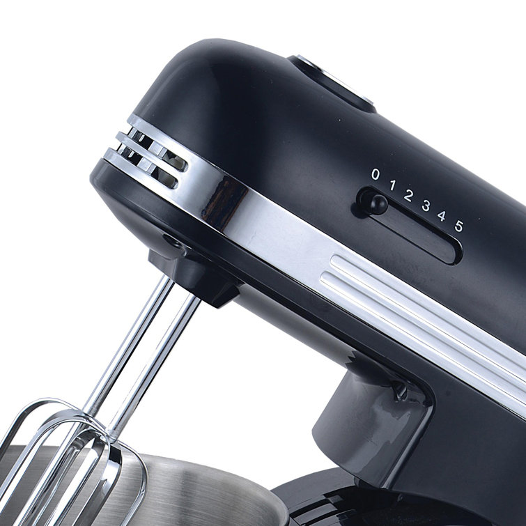 Black 5-Speed Stand Mixer with Stainless Steel Bowl