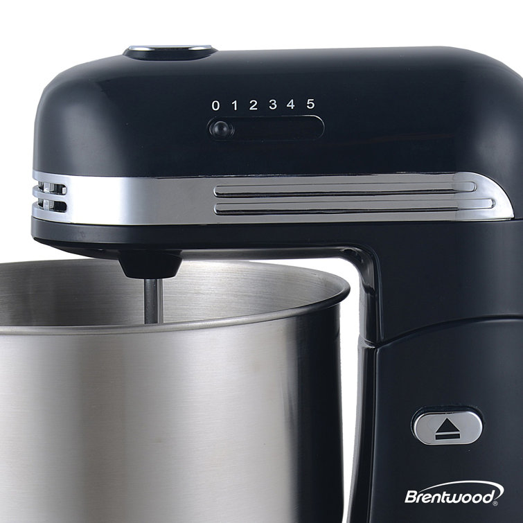 Black 5-Speed Stand Mixer with Stainless Steel Bowl