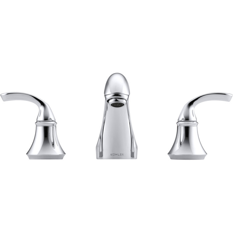 Elegant Forte Polished Chrome 8" Widespread Double Handle Bathroom Faucet