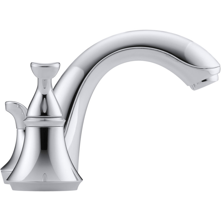 Elegant Forte Polished Chrome 8" Widespread Double Handle Bathroom Faucet