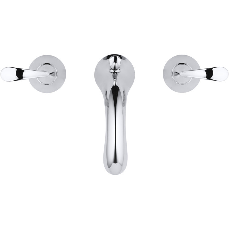 Elegant Forte Polished Chrome 8" Widespread Double Handle Bathroom Faucet