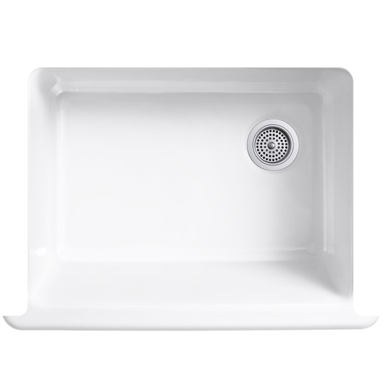 White 30-Inch Cast Iron Farmhouse Single Bowl Kitchen Sink