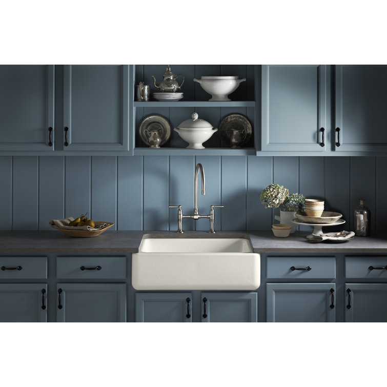 Teal Cast Iron Farmhouse Single Bowl Kitchen Sink