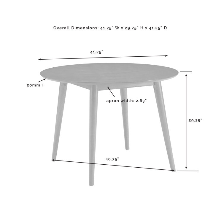 Acorn Round Rubberwood Mid-Century Modern Dining Table